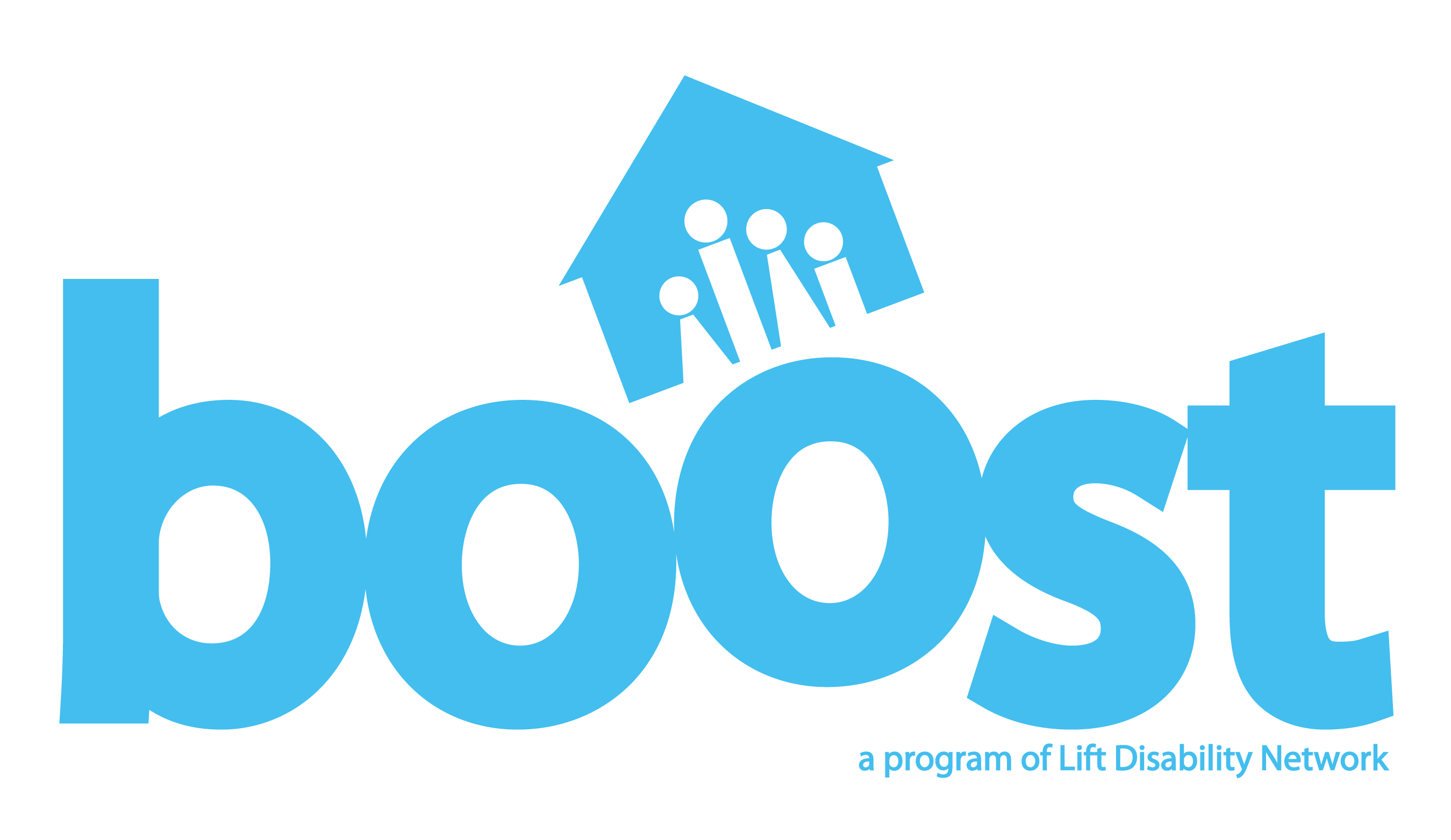 Image: lift disability network boost program logo. Color: blue