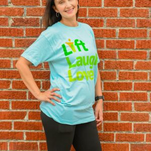 Lift, Laugh, Love T-Shirt (Light Blue)