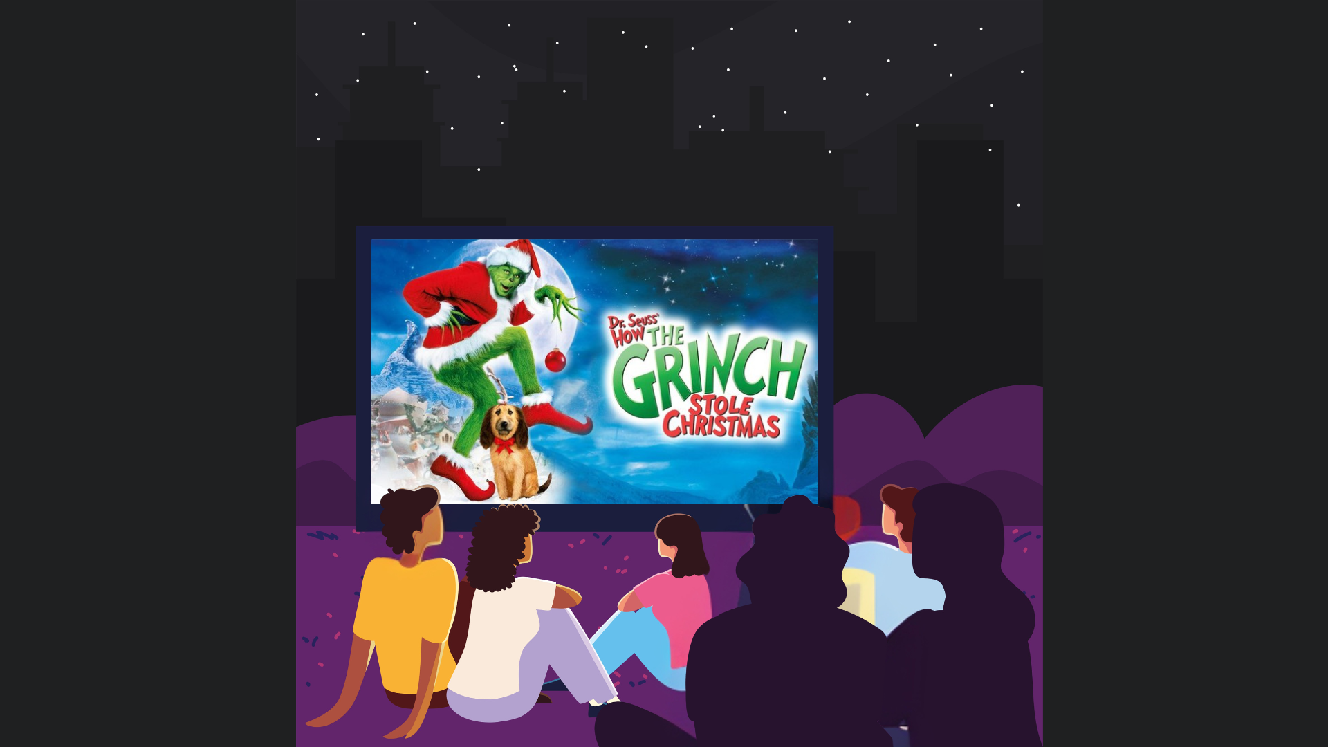 Flyer for the Grinch movie drive-in event